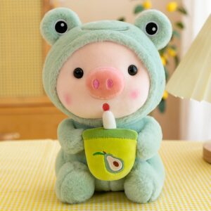 yordearly pig stuffed animal 9.8inch piggy plush toy animal frog costume cartoon doll birthday gifts for boy girls home decor