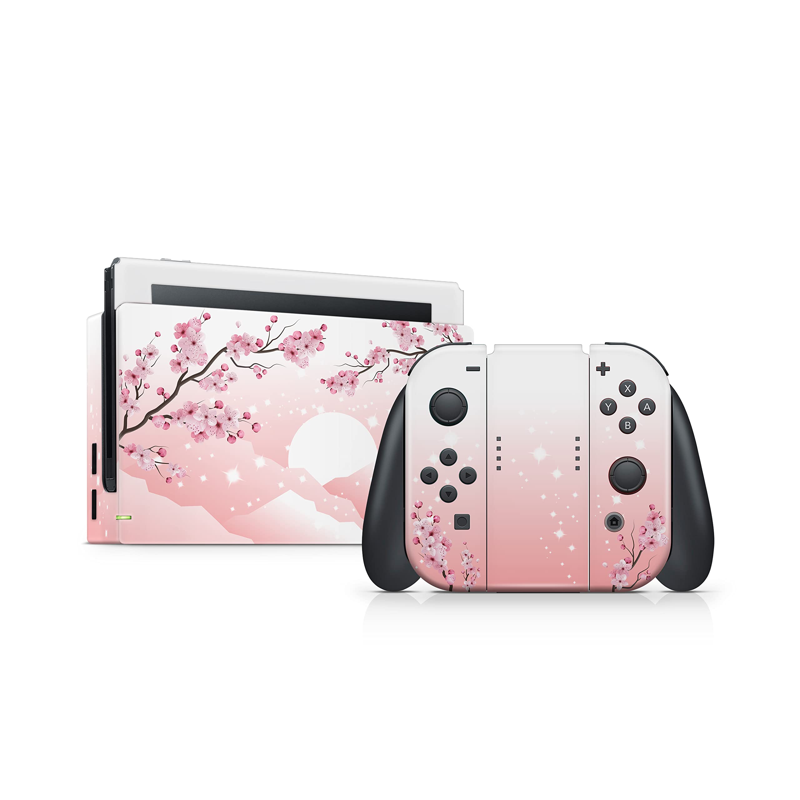 Tacky Design Japanese Cherry Blossom Skin Compatible with Nintendo Switch Skin Wrap Cover, Flower Skin for Nintendo Switch Stickers, Premium Vinyl 3M Full Wrap Decal.