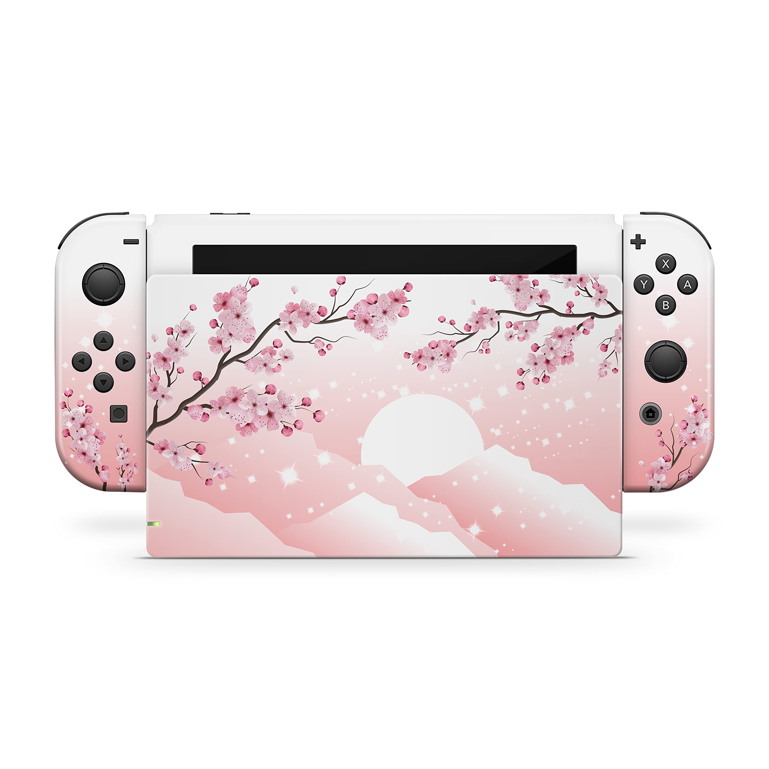 Tacky Design Japanese Cherry Blossom Skin Compatible with Nintendo Switch Skin Wrap Cover, Flower Skin for Nintendo Switch Stickers, Premium Vinyl 3M Full Wrap Decal.