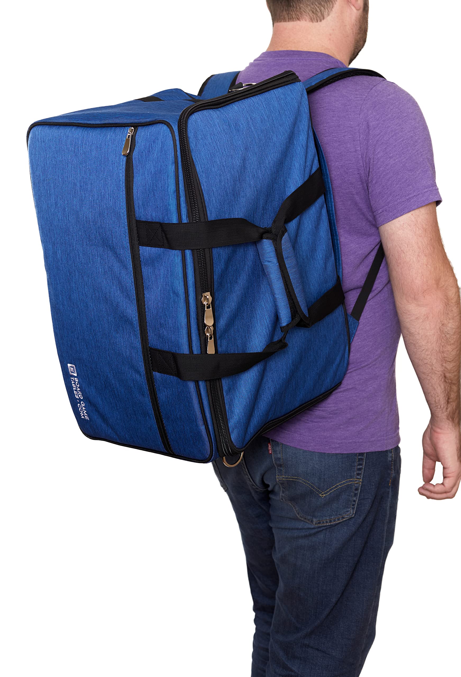 Board Game Bag - [Backpack/Shoulder Strap/Luggage Slip] - Padded Board Game Carrier (Royal Blue)