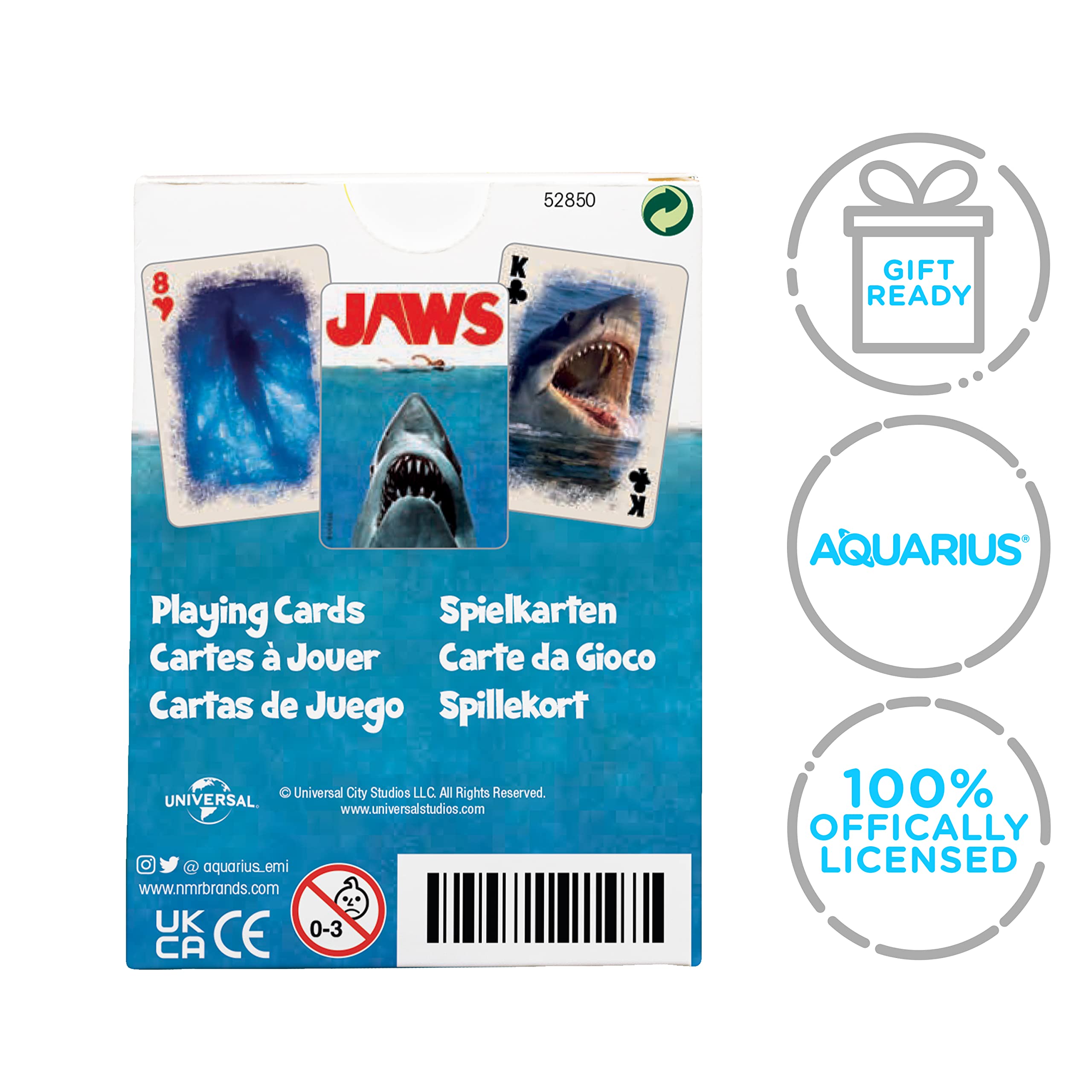 AQUARIUS Jaws Playing Cards - Jaws Themed Deck of Cards for Your Favorite Card Games - Officially Licensed Jaws Merchandise & Collectibles, 2.5 x 3.5