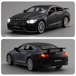 WAKAKAC 1/32 Benz AMG GT63 Model Car Alloy Diecast Pull Back Toy Car with Sound and Light Door Can Be Opened Toy Vehicle for Kids Gift(Black)