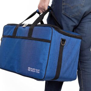 Board Game Bag - [Backpack/Shoulder Strap/Luggage Slip] - Padded Board Game Carrier (Royal Blue)