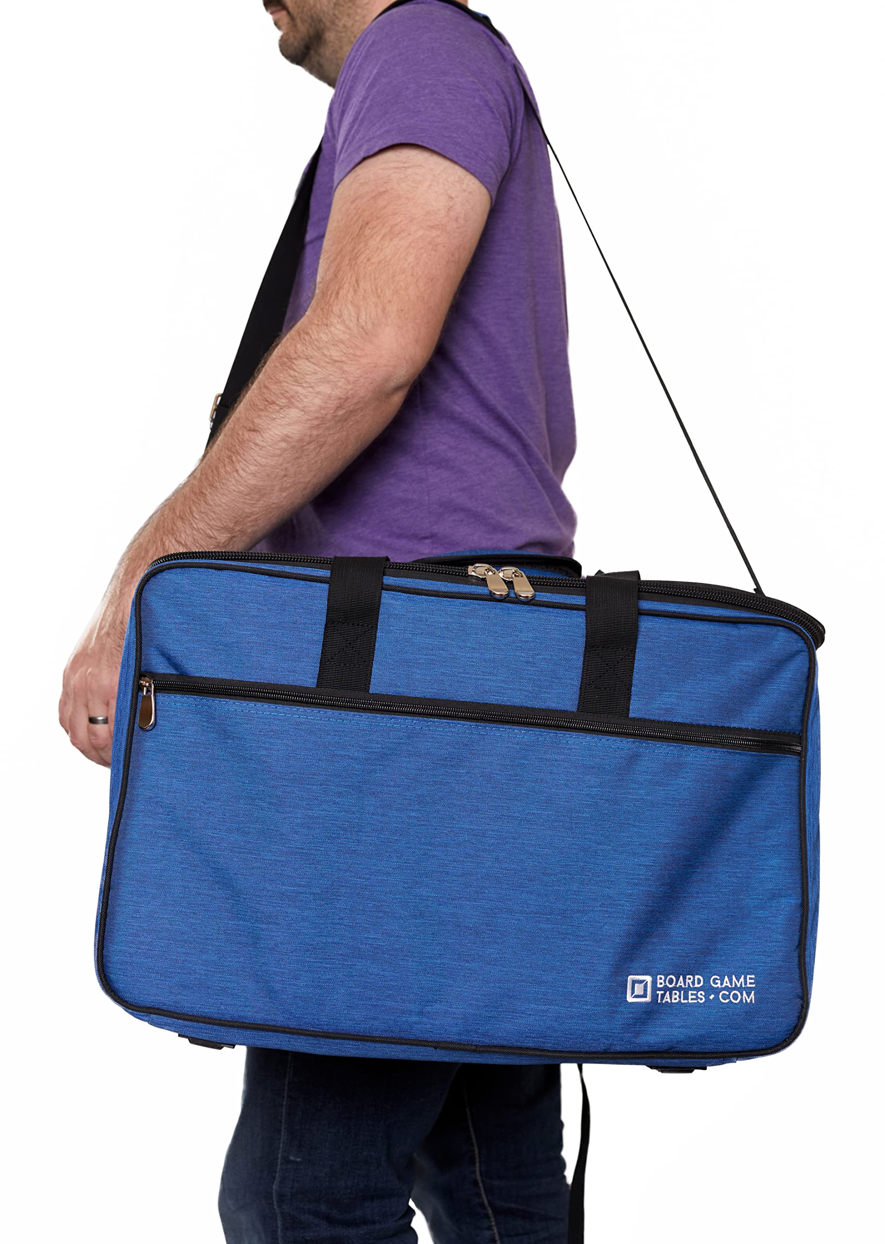 Board Game Bag - [Backpack/Shoulder Strap/Luggage Slip] - Padded Board Game Carrier (Royal Blue)