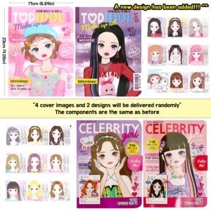 Premium K-Idol Makeup Fashion Sticker Book, Makeup & Hair Design Portfolio Beginner Learning Girls Sketch Book, Coloring Book Crayons Age 6-12, Arts and Crafts Kids Paper Dolls Fashion Design kit