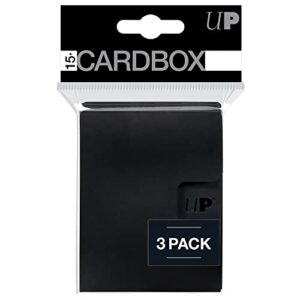 ultra pro - card protector pro 15+ card box 3ct (black) - protect your valuable sports cards, gaming cards, and collectible trading cards, fits inside deck box for extra protection