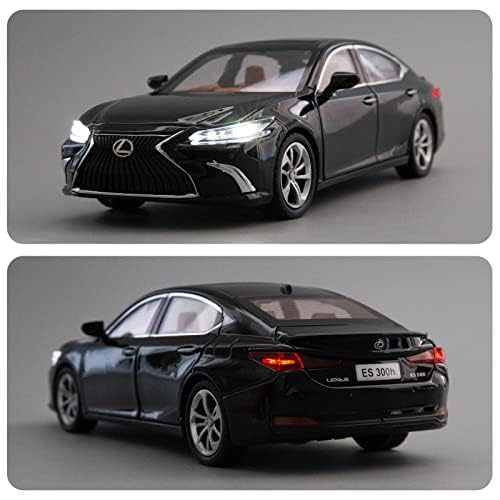 WAKAKAC 1/24 Lexus ES300 Diecast Car Model Alloy Collectible Pull Back Toy Car with Light and Sound Toy Vehicle for Boys Children Gift(Black)