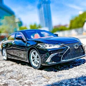 WAKAKAC 1/24 Lexus ES300 Diecast Car Model Alloy Collectible Pull Back Toy Car with Light and Sound Toy Vehicle for Boys Children Gift(Black)