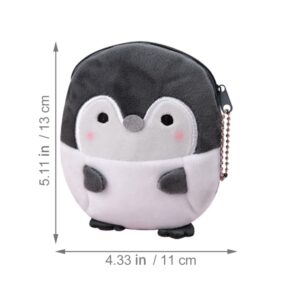 NUOBESTY Penguin Plush Coin Purses Penguin Cartoon Coin Bags Plush Penguin Animal Change Purses, 2 Pcs （ Grey ）