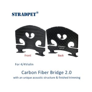 STRADPET Carbon Fiber Bridge 2.0 with an unique acoustic structure & finished trimming for 4/4 violin