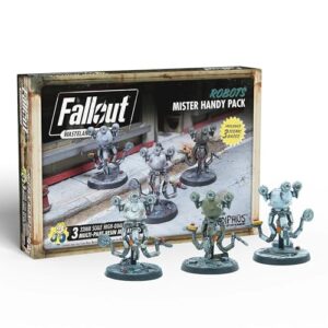 Modiphius Entertainment: Fallout: Wasteland Warfare | Robots: Mister Handy Pack - 3 Figures, Unpainted 32mm Multi-Part Resin Miniatures & Bases, RPG