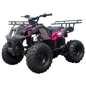 125cc ATV for Sale ATV Quad Youth 4 wheeler ATVs Adults ATV Four Wheelers Big Tires LED Lights with Reverse and Matching Rims - Burgundy