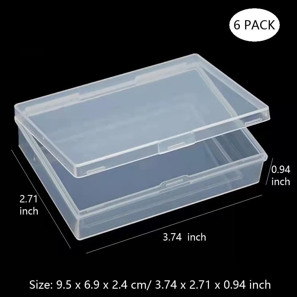 DKAOVH 6 Pcs Playing Card Case, Clear Card Deck Box,Collectible Trading Card Cases, Plastic Playing Game Card Storage Box Holder Box for Game Card, Bank Card, Business Card, PTCG Cards