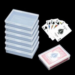 DKAOVH 6 Pcs Playing Card Case, Clear Card Deck Box,Collectible Trading Card Cases, Plastic Playing Game Card Storage Box Holder Box for Game Card, Bank Card, Business Card, PTCG Cards