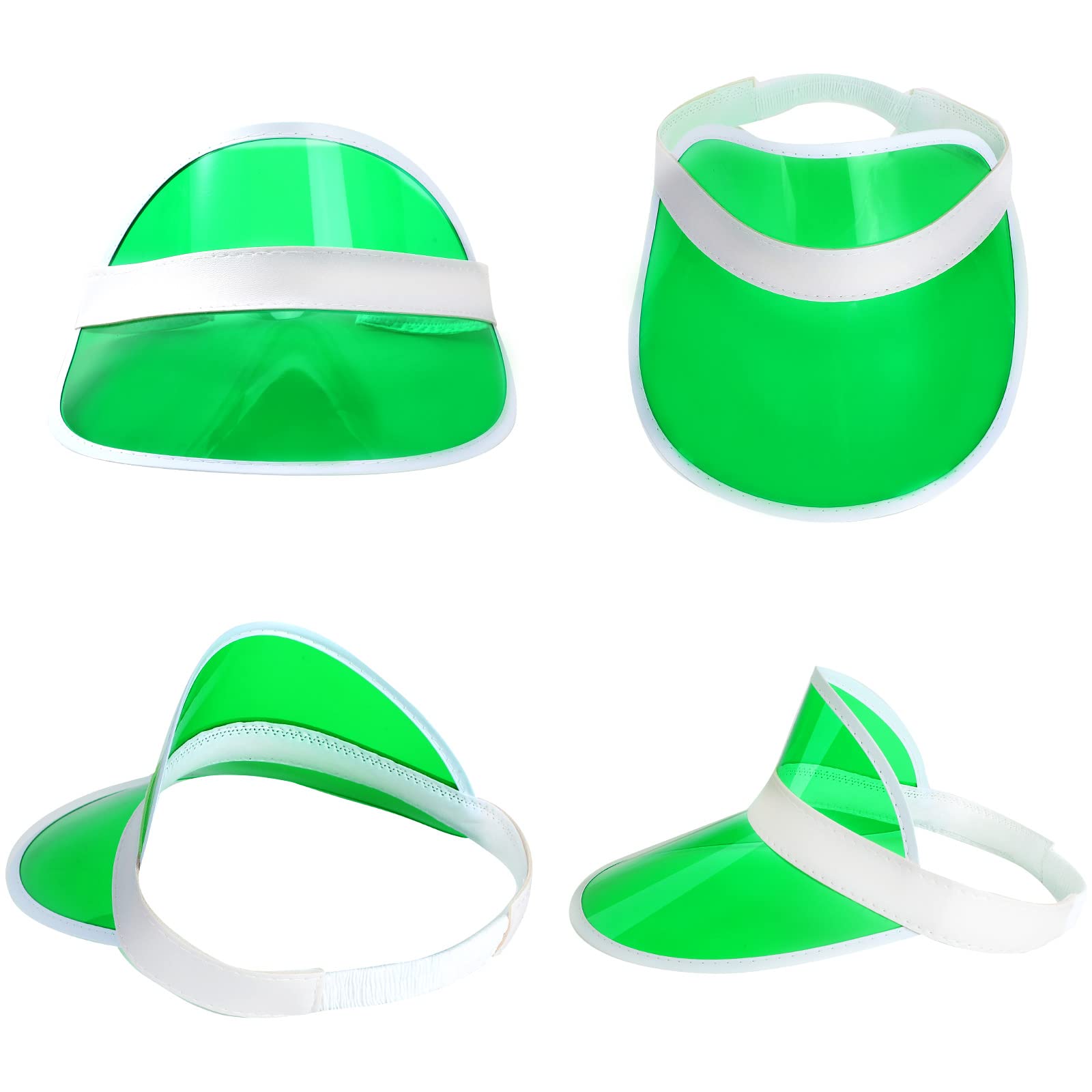 Tarpop 8 Pack Casino Visor Bingo Visors Poker Hat Accessories Dealer Visor Bulk Clear Sun Visors for Women(Green)