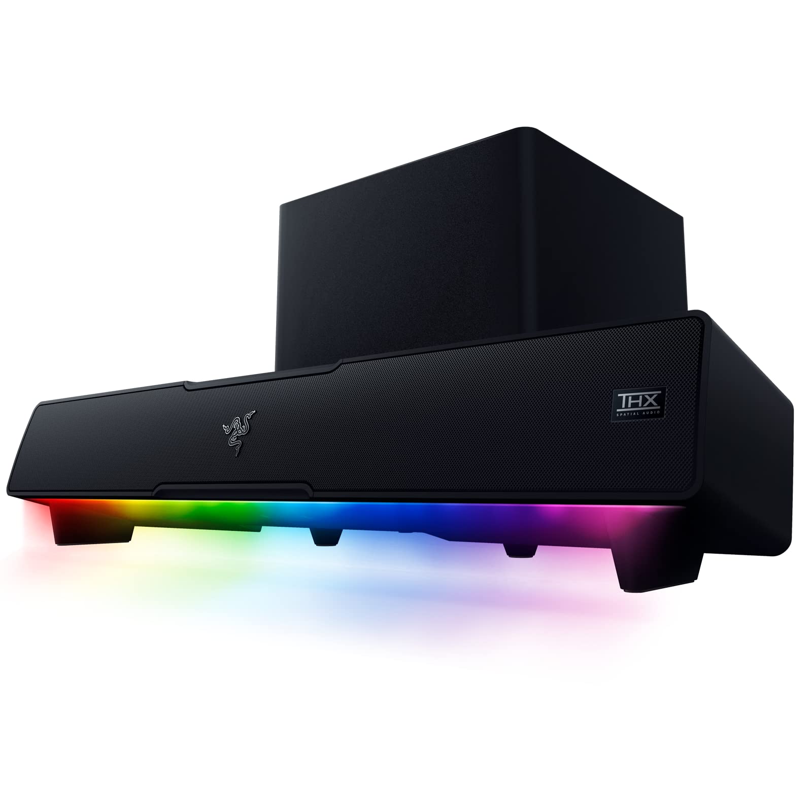 Razer Leviathan V2: Multi-Driver PC Gaming Soundbar with Subwoofer - THX Spatial Audio - Compact Design - Chroma RGB - Bluetooth 5.2 - for Desktop/Laptop, Smartphones, Tablets & Nintendo Switch