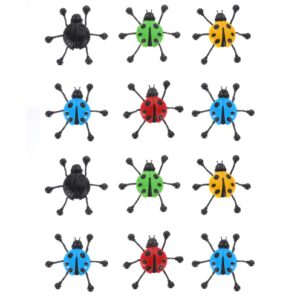 toyandona 12pcs sticky wall climbers, creative stretchy sticky bug toys window crawler toys for kids party favor tricky novelty toys (random color)