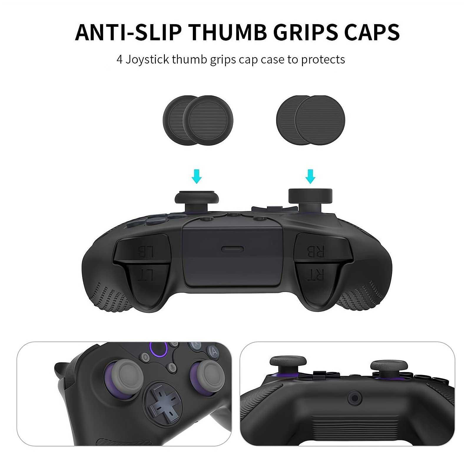 Linkidea Handle Protection Cover Compatible for Luna Controller, Silicone Grips Sleeve Case for Luna Wireless Controller (Black)