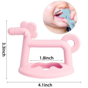 R HORSE 3Pcs Baby Wrist Teether Toys Anti-Dropping Silicone Teething Toy Soothing Bracelet Teether for Soothie, Infants Toddlers Hand Pacifier Baby Shower Birthday Gifts for Boys Girls