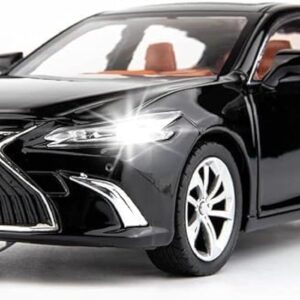 WAKAKAC 1/24 Lexus ES300 Diecast Car Model Alloy Collectible Pull Back Toy Car with Light and Sound Toy Vehicle for Boys Children Gift(Black)