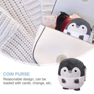 NUOBESTY Penguin Plush Coin Purses Penguin Cartoon Coin Bags Plush Penguin Animal Change Purses, 2 Pcs （ Grey ）