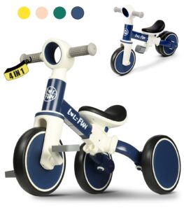 lol-fun baby balance bike toy for 1 2 year old boys girls gift toddler tricycle 1-3 year old with removable pedal, 4 in 1 trike for ages 1-3 present