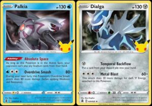 dialga & palkia - pokemon celebration card lot - legendary holo foil - 020/025 & 004/025