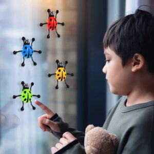 TOYANDONA 12pcs Sticky Wall Climbers, Creative Stretchy Sticky Bug Toys Window Crawler Toys for Kids Party Favor Tricky Novelty Toys (Random Color)