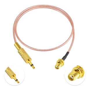 Eightwood SMA Female Bulkhead to 3.5mm 1/8” Mono TS Male Plug Stereo Adapter Shortwave Radio Antenna Cable 1.6 Feet