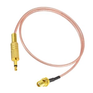 Eightwood SMA Female Bulkhead to 3.5mm 1/8” Mono TS Male Plug Stereo Adapter Shortwave Radio Antenna Cable 1.6 Feet