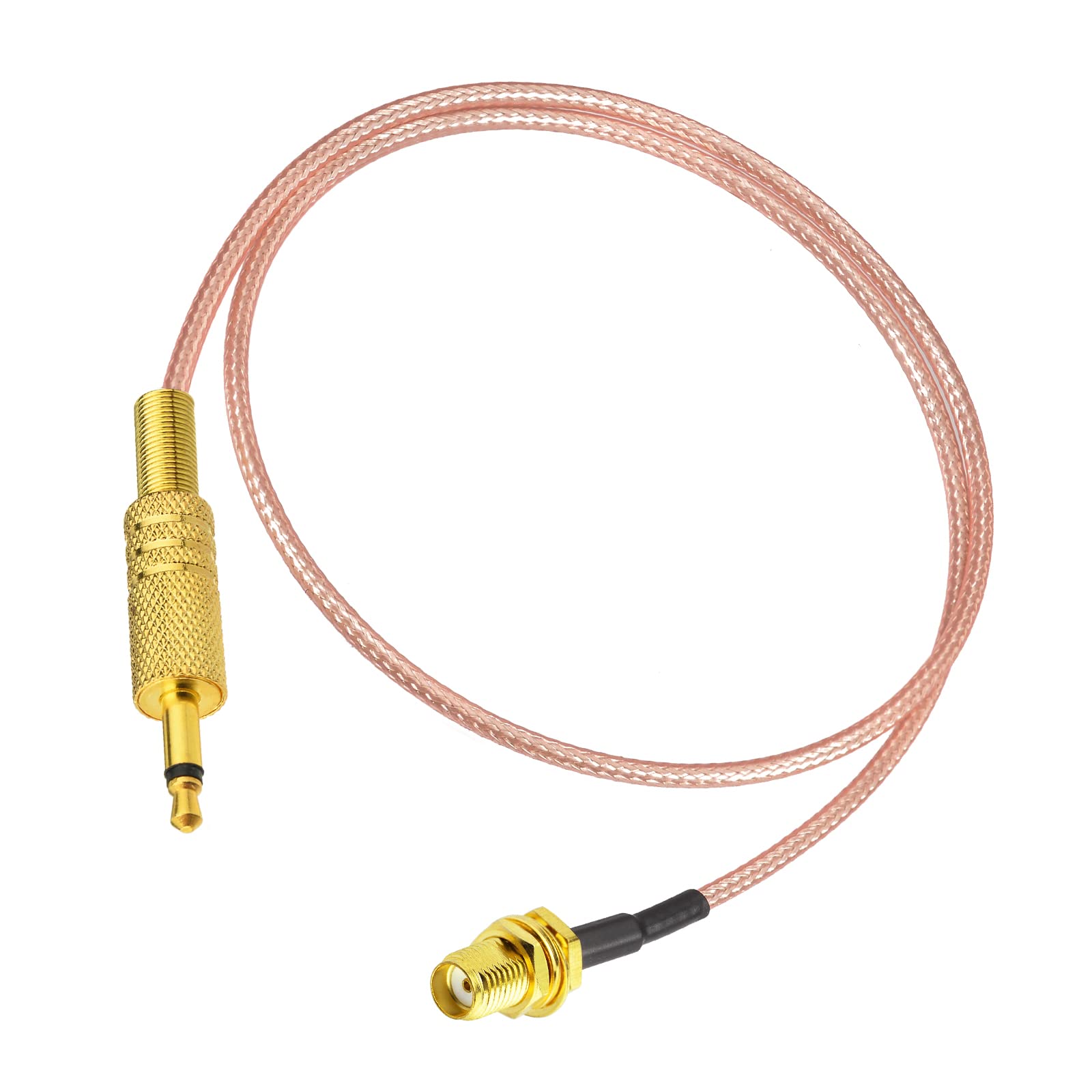 Eightwood SMA Female Bulkhead to 3.5mm 1/8” Mono TS Male Plug Stereo Adapter Shortwave Radio Antenna Cable 1.6 Feet