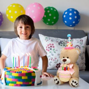 20 Plush Birthday Bear with Cake - Stuffed Animal Toy for Kids & Party Decor