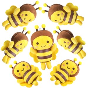 8 pcs 5 inch stuffed bees plush soft bees small bee stuffed animal realistic cartoon little honey bee stuffed toy adorable bee doll for bee birthday party decorations diy (vivid style)