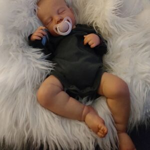 Zero Pam Sleeping Reborn Baby Doll Boy 20 Inch Lifelike Silicone Toddler Dolls Realistic Newborn Doll Eyes Closed Soft Body Visible Veins Handcrafted