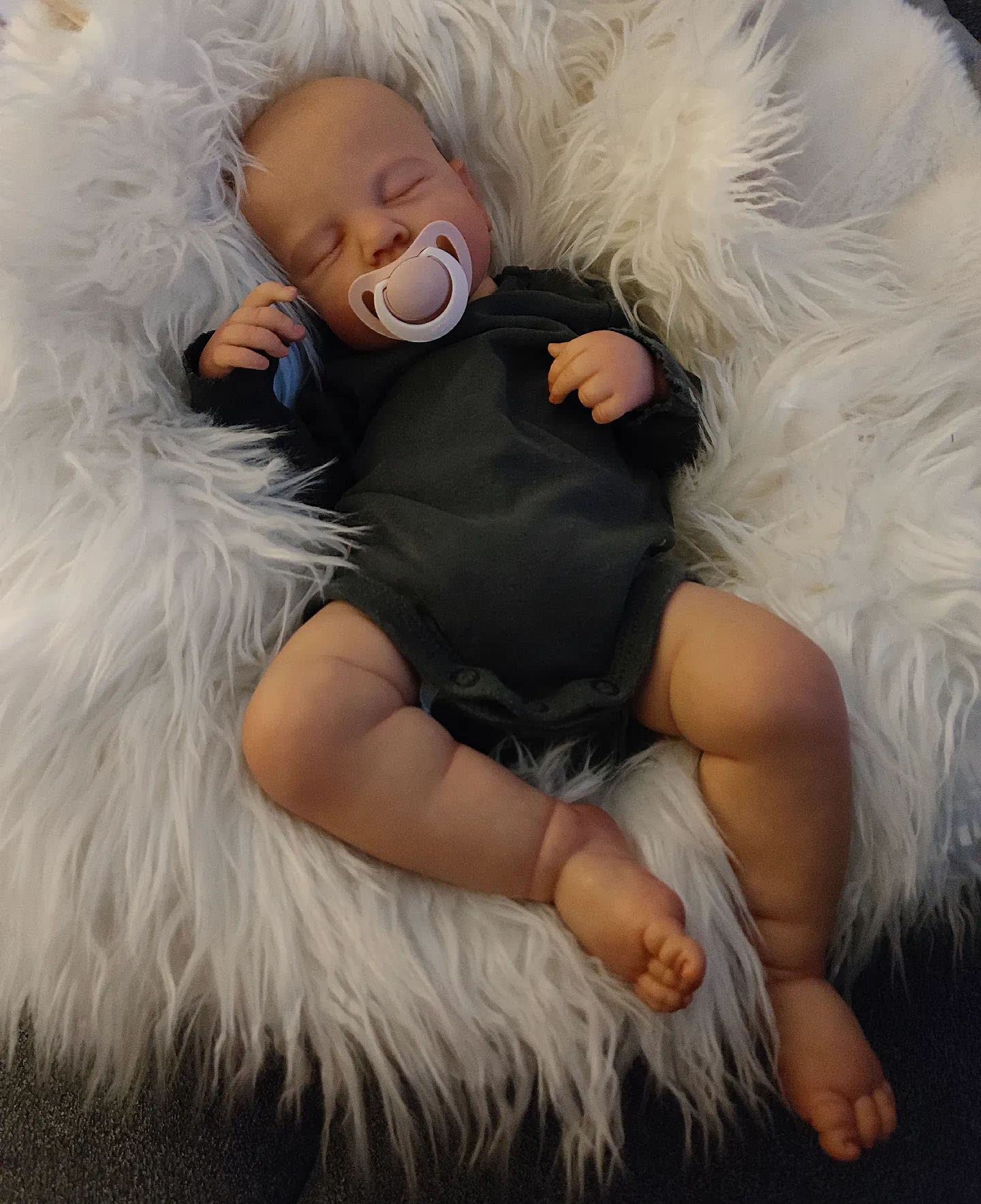 Zero Pam Sleeping Reborn Baby Doll Boy 20 Inch Lifelike Silicone Toddler Dolls Realistic Newborn Doll Eyes Closed Soft Body Visible Veins Handcrafted