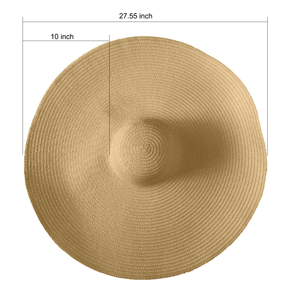 Oversized Beach Straw Hats for Women Extra Large Wide Brim Beach Hat Foldable Roll up Floppy Sun Hat Summer UV Protection (US, Alpha, Large, X-Large, Khaki)