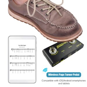 Btuty Cube Turner Page Turner Pedal Rechargeable Music Sheet Turner Supports Looper Connection