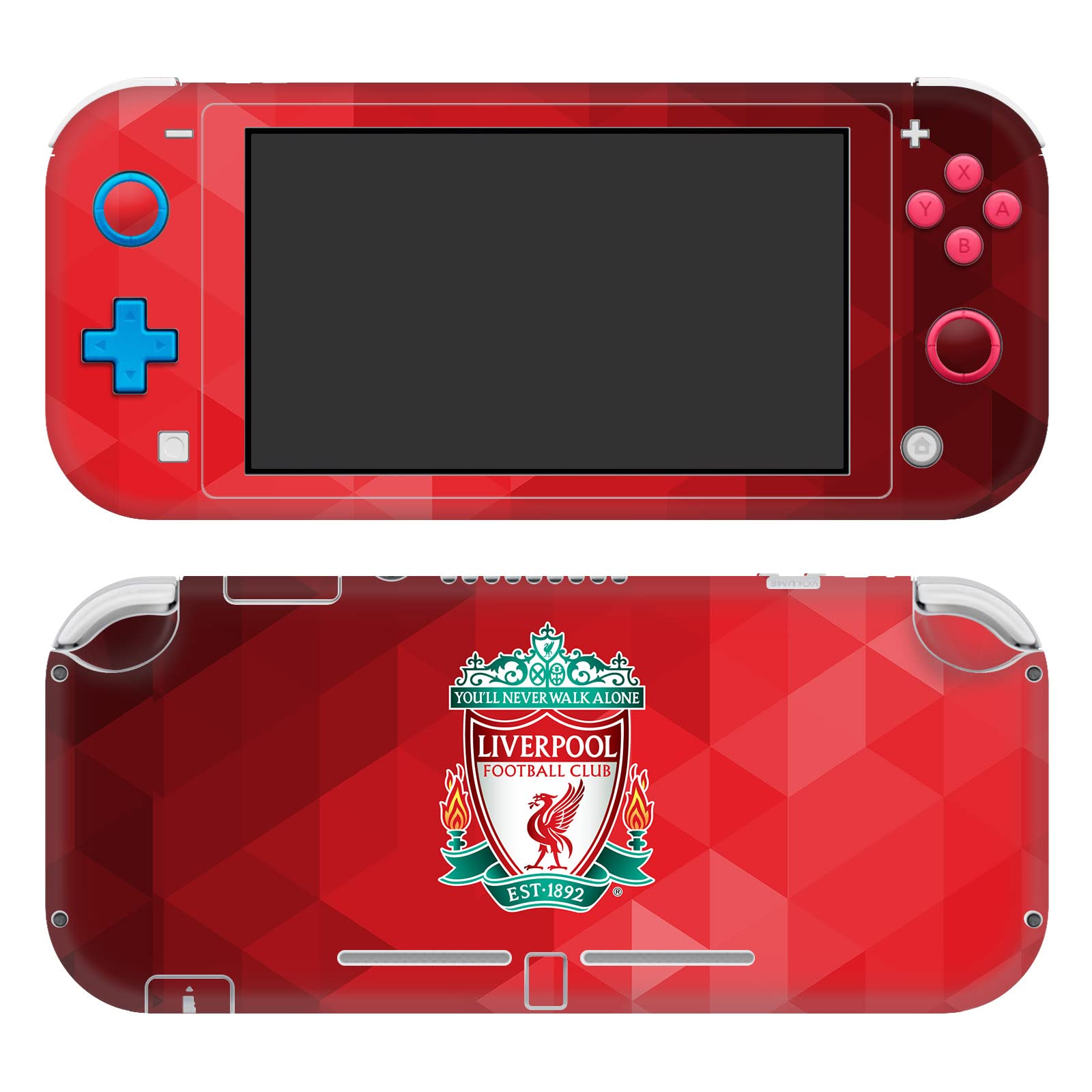 Head Case Designs Officially Licensed Liverpool Football Club Crest Red Geometric Art Matte Vinyl Sticker Gaming Skin Decal Cover Compatible with Nintendo Switch Lite