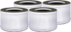 nispira td-1500 4-in-1 true hepa replacement filters for tredy air purifier td-1500, 4 packs