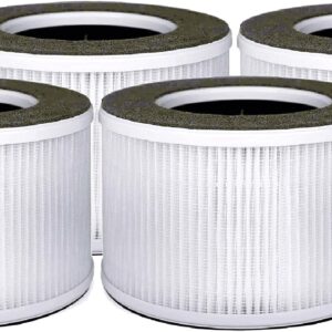 Nispira TD-1500 4-in-1 True HEPA Replacement Filters for Tredy Air Purifier TD-1500, 4 Packs