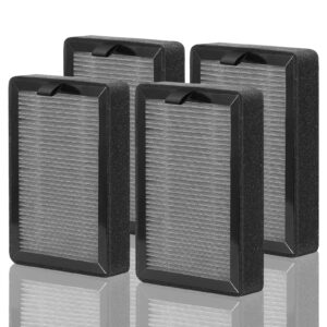 lv-h128 replacement filter compatible with levoit filter replacement lv-h128-rf and levoit air purifier filter lv-h128 for levoit air purifier lv-h128 with hepa and activated carbon filter, 4-pack