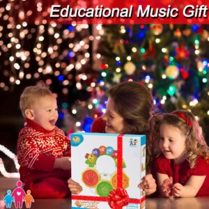 DOTDROPTRY Baby Toys 12-18 Months Infant Portable Musical Drums Piano Baby Toy 6 to 12 Months with Music Light Funny Sounds Gifts for Birthday Christmas Toys for 1 2 Year Old Boys Girls Toddlers