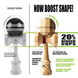 Sweets Kendamas Bamboo Boost Kendama - Natty Engraving, Improves Hand Eye Coordination, Reflex, Perfect for Beginners, Extra String Accessory Quick Start Bundle