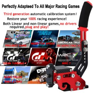 Obokidly 64 bit USB Handbrake SIM For XBOX ONE Racing Games Compatible with Logitech G920 Not For G923 FANATECOSW Dirt Rally Without Clamp (Red)