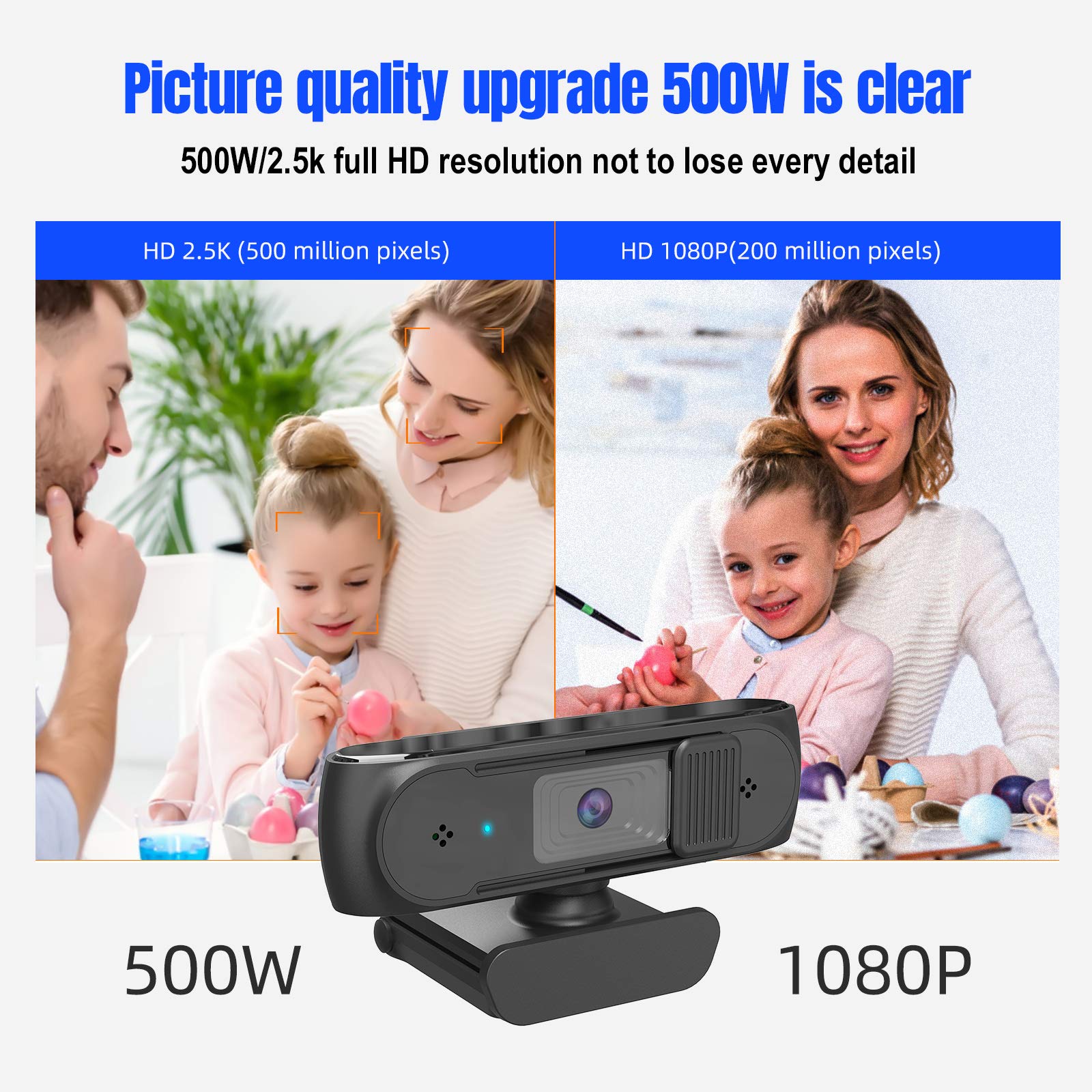 S2 Full HD Webcam 5 Million AF Camera 360 rotatable ABS Digital web cam Support 1080P 720P for Video Conferencing and Android Smart TV