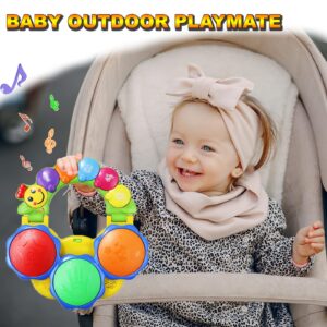 DOTDROPTRY Baby Toys 12-18 Months Infant Portable Musical Drums Piano Baby Toy 6 to 12 Months with Music Light Funny Sounds Gifts for Birthday Christmas Toys for 1 2 Year Old Boys Girls Toddlers