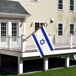 BannerBuzz Israel Flag Knitted Fabric 90 GSM - Lightweight, Bright & Vivid Colors, Brass Grommets Use for Indoor-Outdoor Purpose (9' W X 6' H)