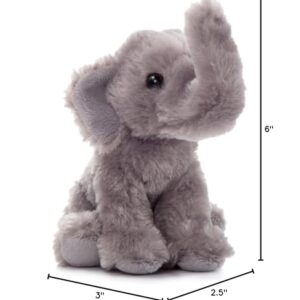 The Petting Zoo Elephant Stuffed Animal Plushie, Gifts for Kids, Wild Onez Babiez Wildlife Animals, Elephant Plush Toy 6 Inches