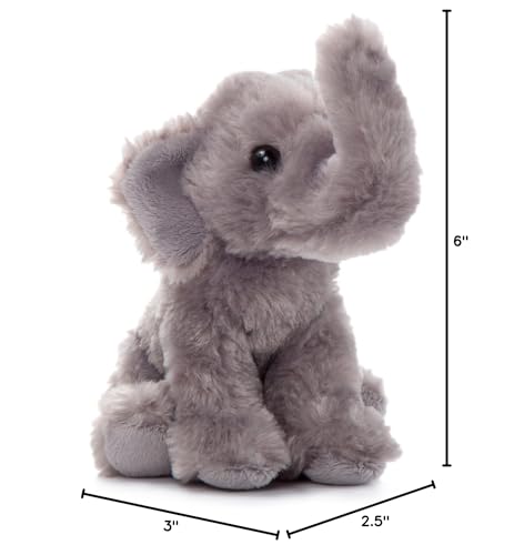 The Petting Zoo Elephant Stuffed Animal Plushie, Gifts for Kids, Wild Onez Babiez Wildlife Animals, Elephant Plush Toy 6 Inches