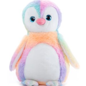 The Petting Zoo Penguin Stuffed Animal Plushie, Ombrez Zoo Animals, Rainbow Penguin Plush Toy 12 inches